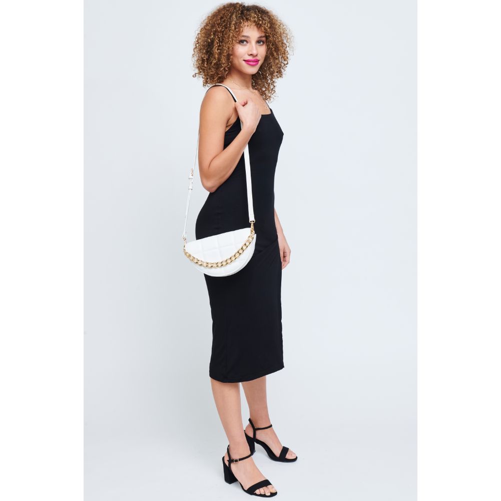 Woman wearing White Urban Expressions Natalie Crossbody 840611178619 View 4 | White