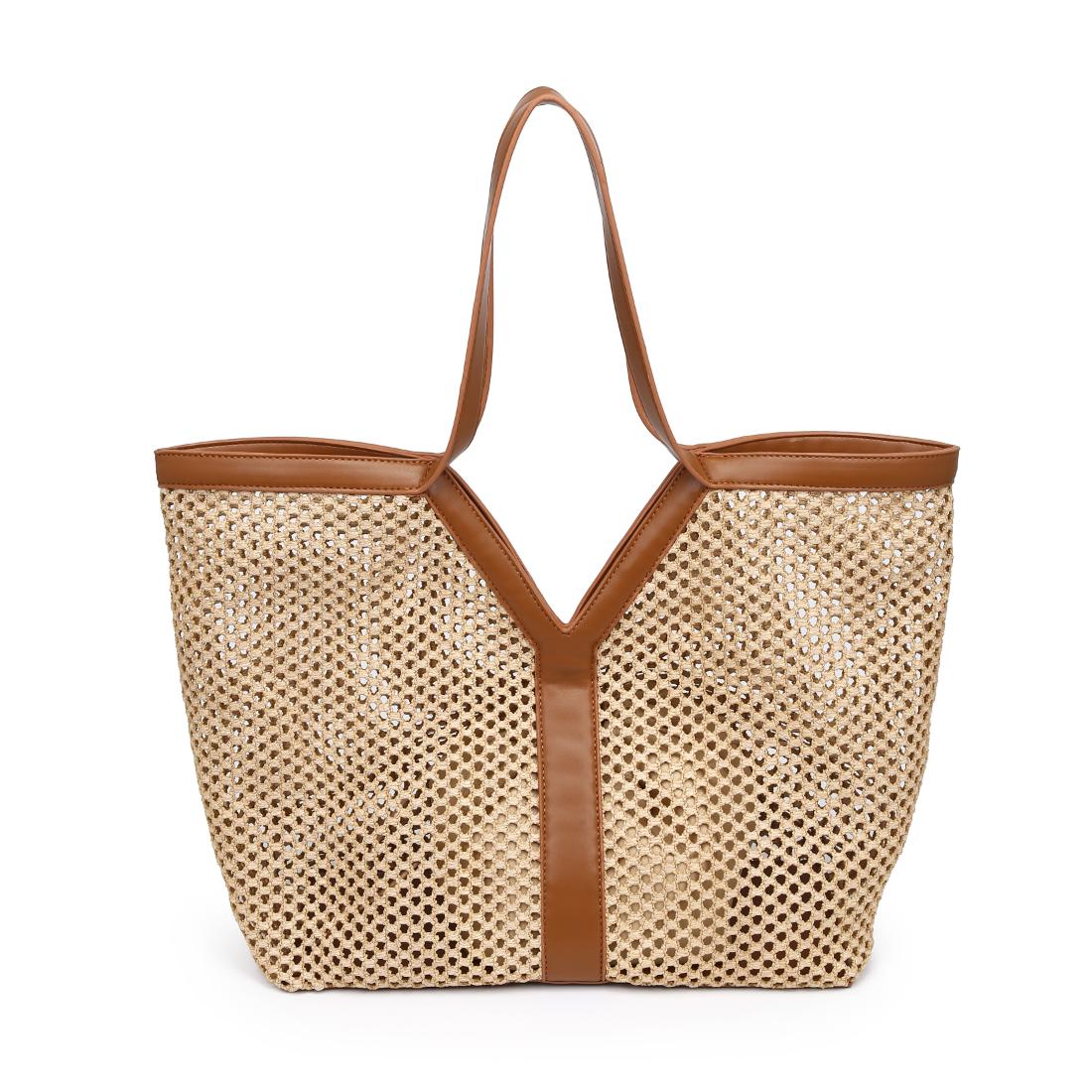 Woman wearing Natural Tan Urban Expressions Naida Tote 840504205910 View 7 | Natural Tan