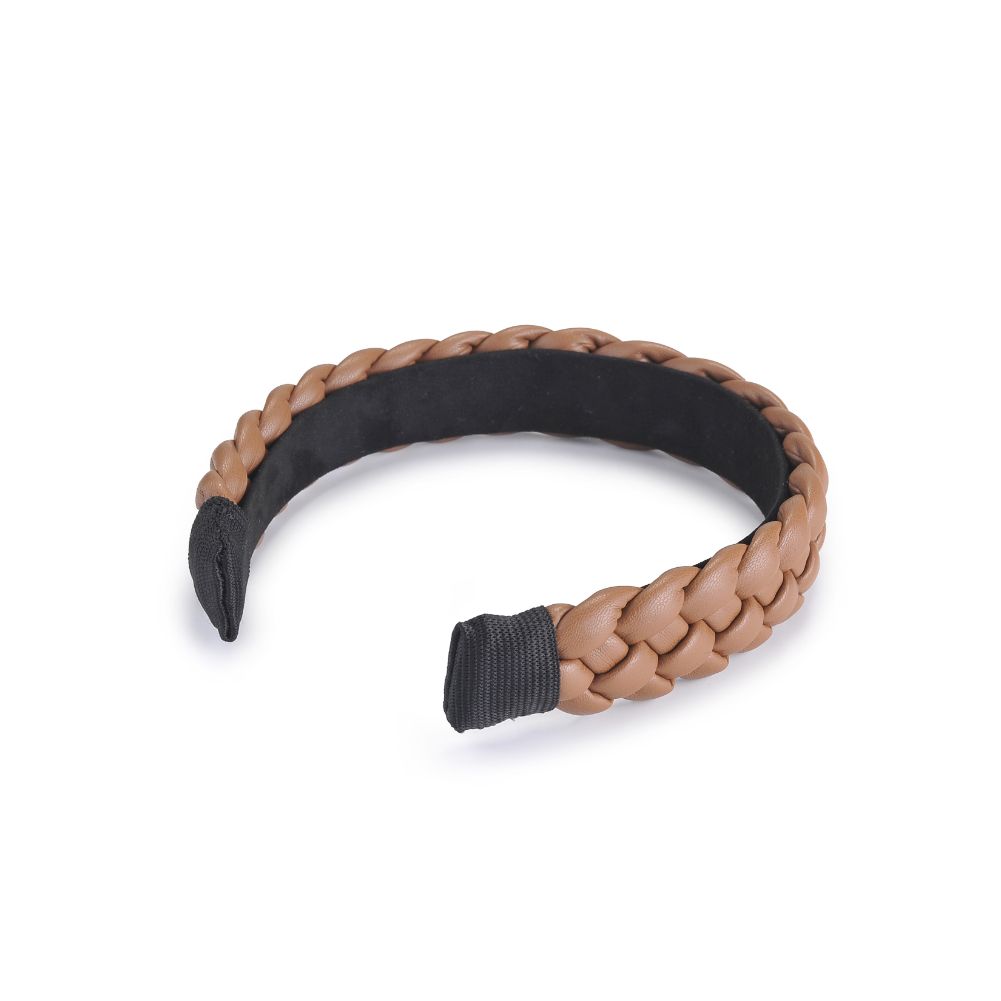 Product Image of Urban Expressions Braided Vegan Leather Headband Headband 818209014304 View 7 | Mocha