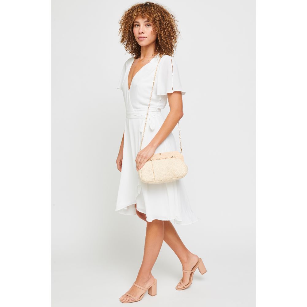 Woman wearing Beige Urban Expressions Echo Clutch 840611182111 View 4 | Beige