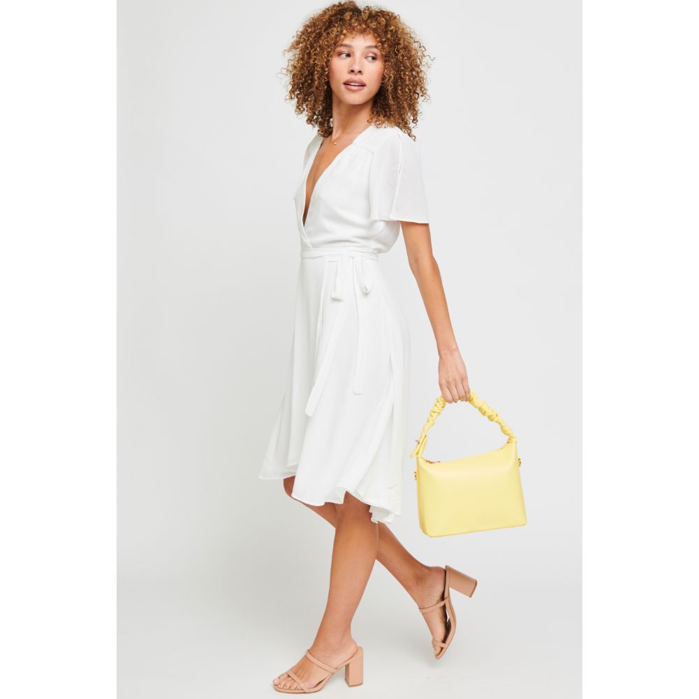 Woman wearing Lemon Urban Expressions Maddie Crossbody 840611179340 View 3 | Lemon