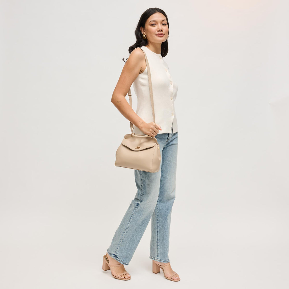 Woman wearing Natural Urban Expressions Liza Crossbody 840504208287 View 3 | Natural
