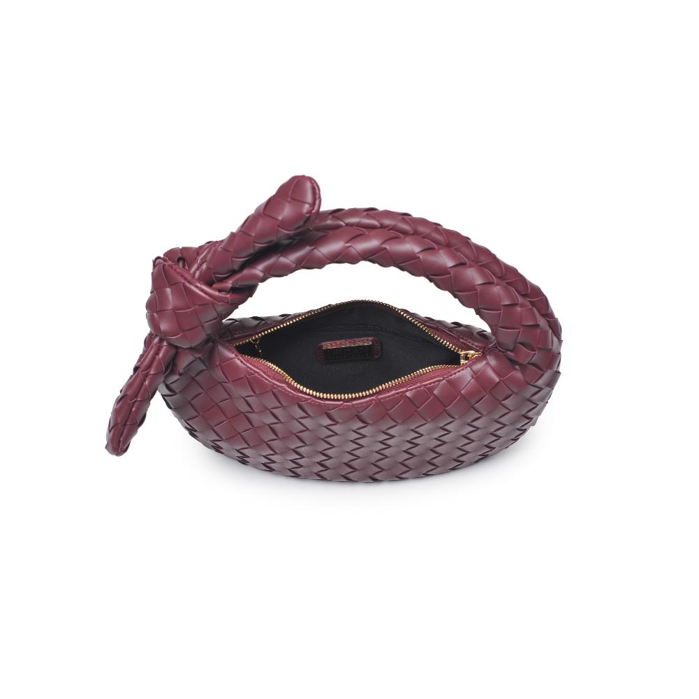 Woman wearing Merlot Urban Expressions Lizbeth Clutch 840611127822 View 9 | Merlot
