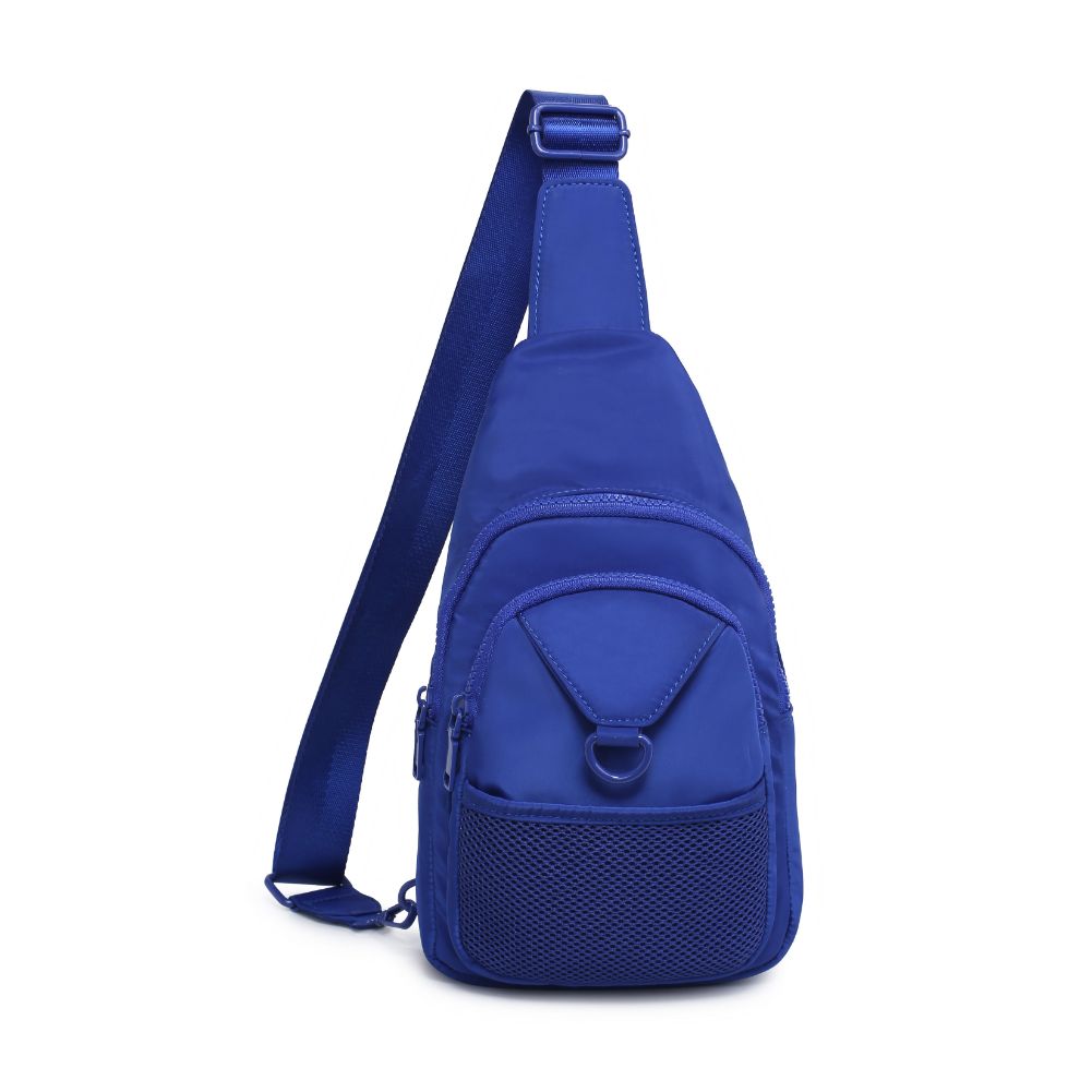 Woman wearing Royal Blue Urban Expressions Walker - Nylon Sling Backpack 840611114402 View 5 | Royal Blue