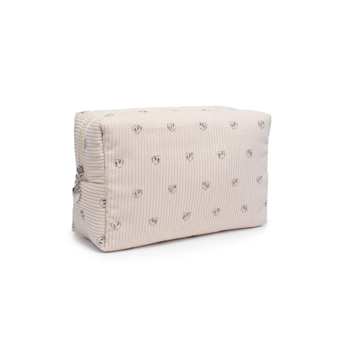 Urban Essentials Cozy Crush - Corduroy Cosmetic & Travel Organizer Pouch 840611196910 View 6 | Off White