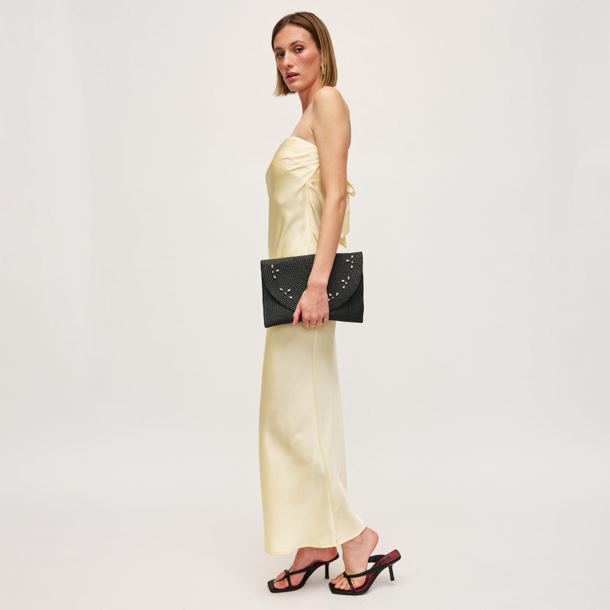 Woman wearing Black Urban Expressions Emily Clutch 840611152725 View 3 | Black