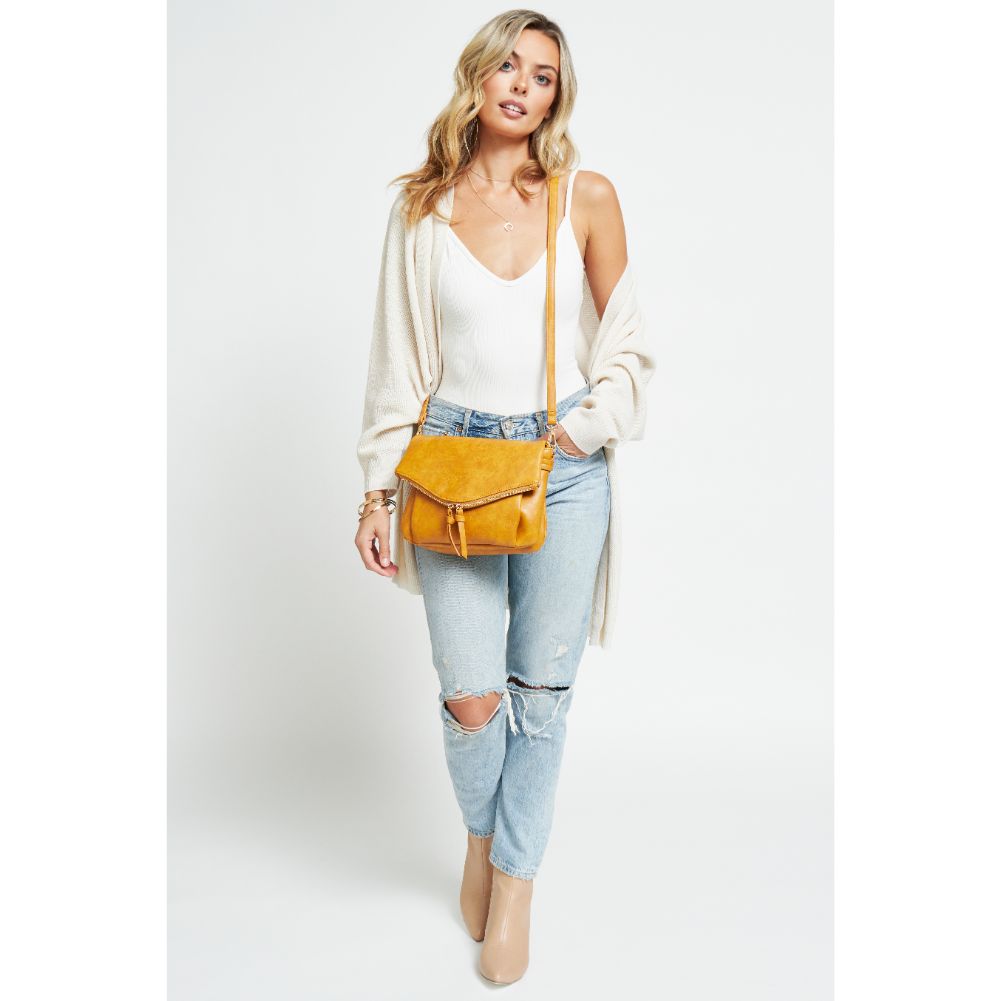 Woman wearing Marigold Urban Expressions Erin Crossbody 840611178817 View 3 | Marigold