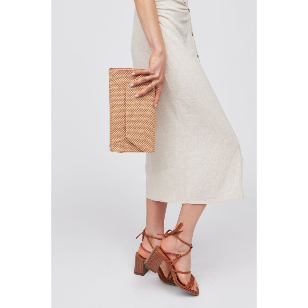 Woman wearing Tan Urban Expressions Dakota Clutch 840611100634 View 2 | Tan