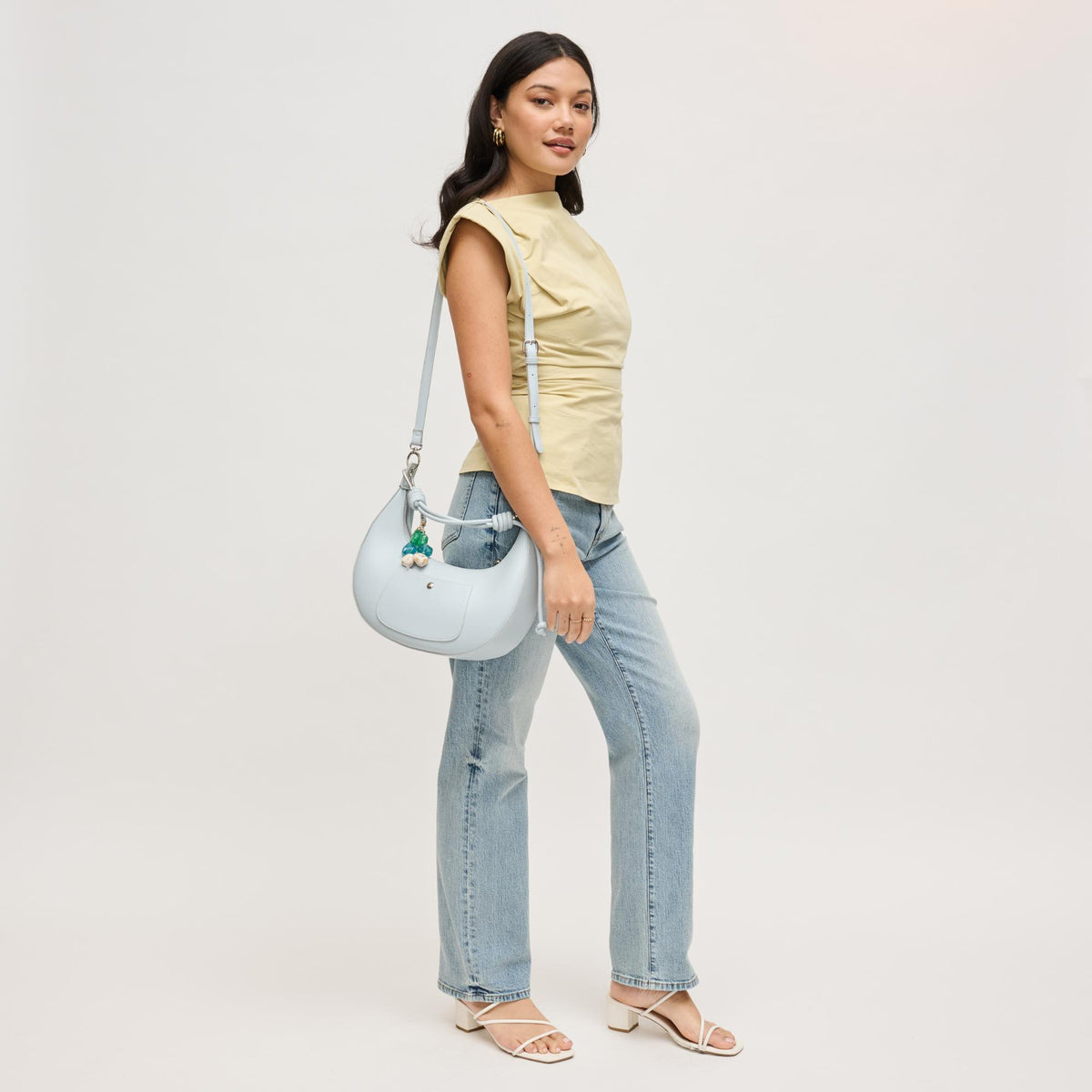 Woman wearing Blue Urban Expressions Emilia Hobo 840504206450 View 2 | Blue