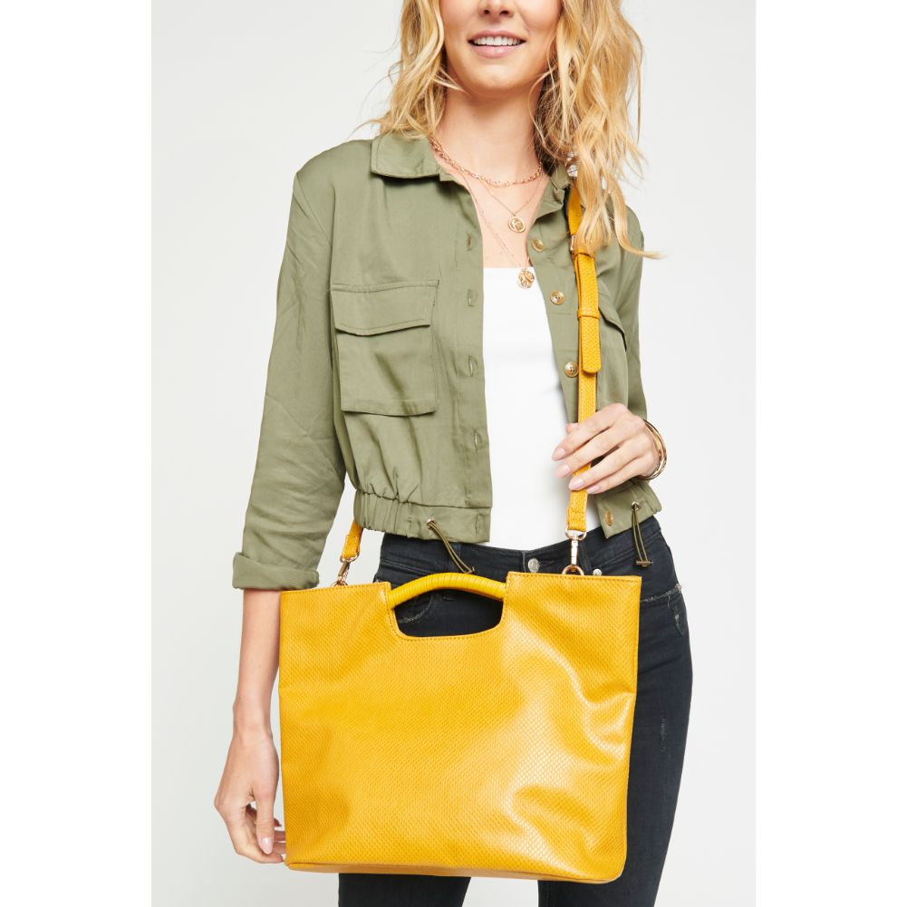 Woman wearing Mustard Urban Expressions Silas Tote 840611166821 View 4 | Mustard