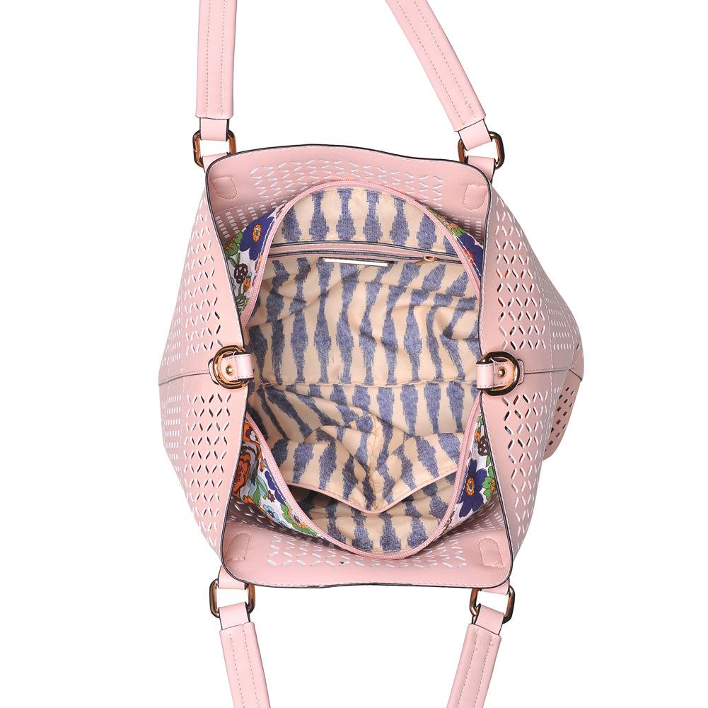 Woman wearing Pink Urban Expressions Mackenzie Tote NA-840611143365 View 9 | Pink