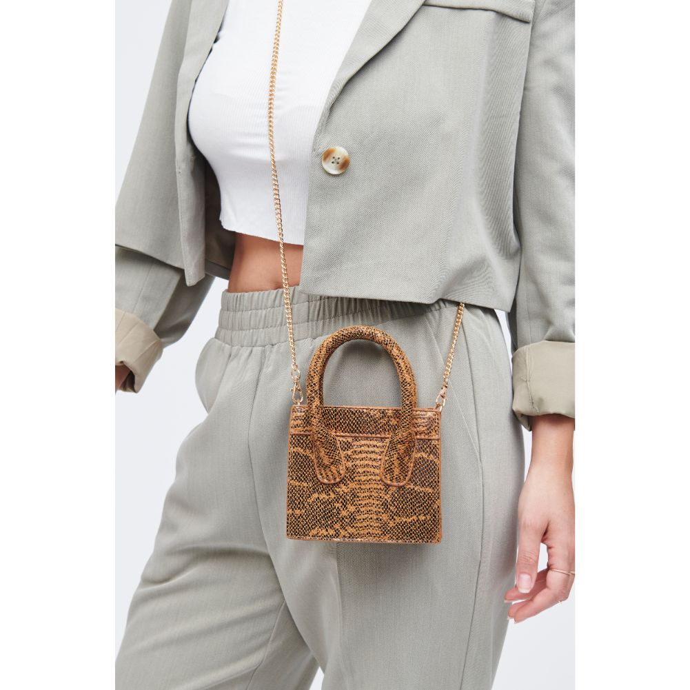 Woman wearing Tan Urban Expressions Daria Mini Bag 818209011228 View 1 | Tan