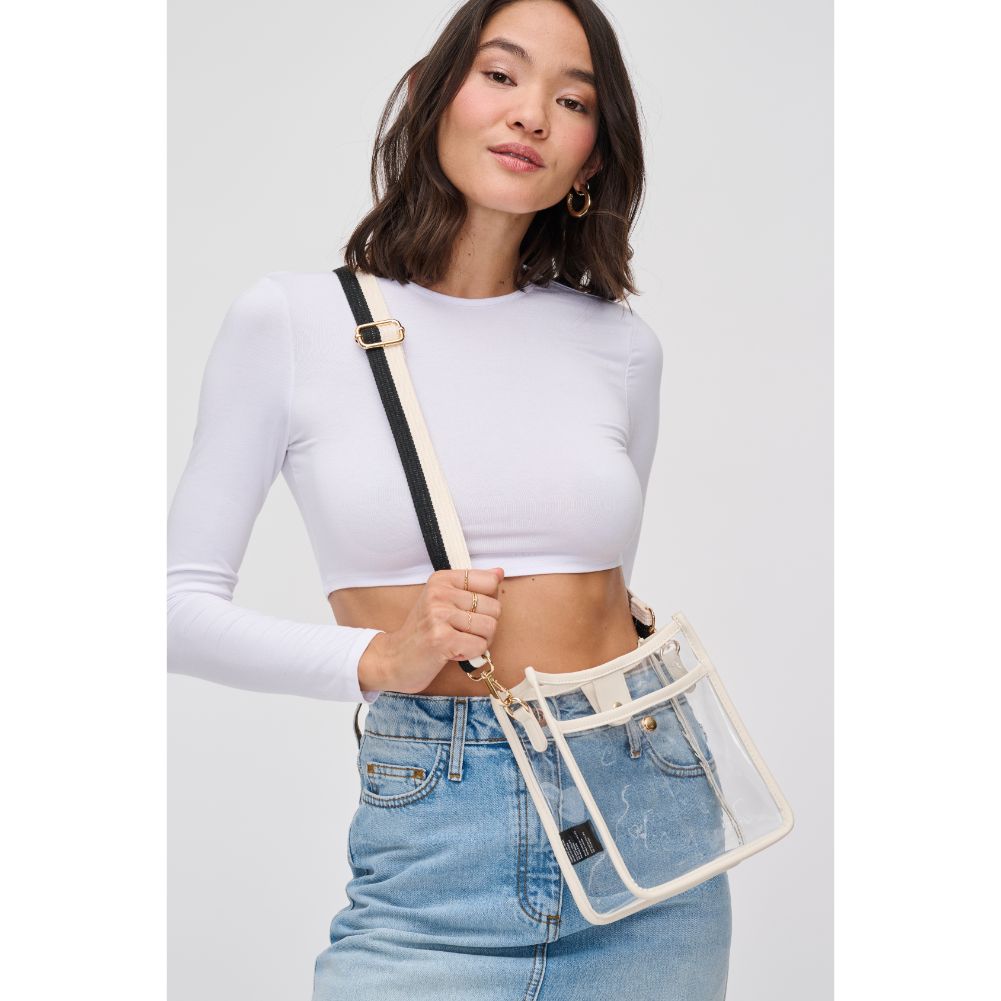 Woman wearing Ivory Urban Expressions Beckham Crossbody 840611119995 View 1 | Ivory