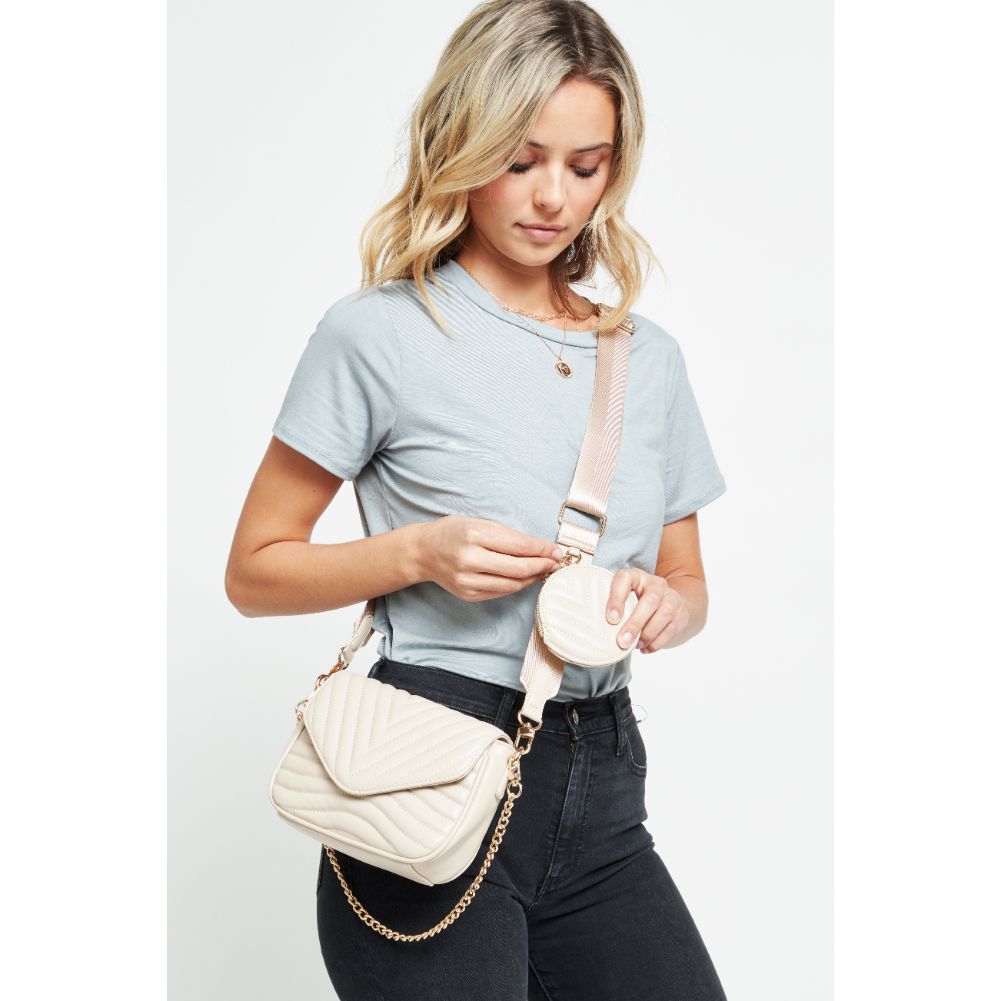 Woman wearing Natural Urban Expressions Rayne Crossbody 840611176967 View 1 | Natural