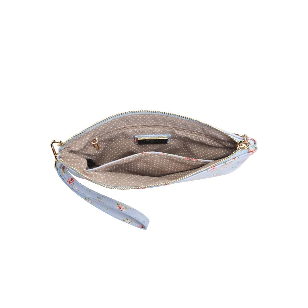 Product Image of Urban Expressions Joan Floral Wristlet 840611181145 View 8 | Powder Blue