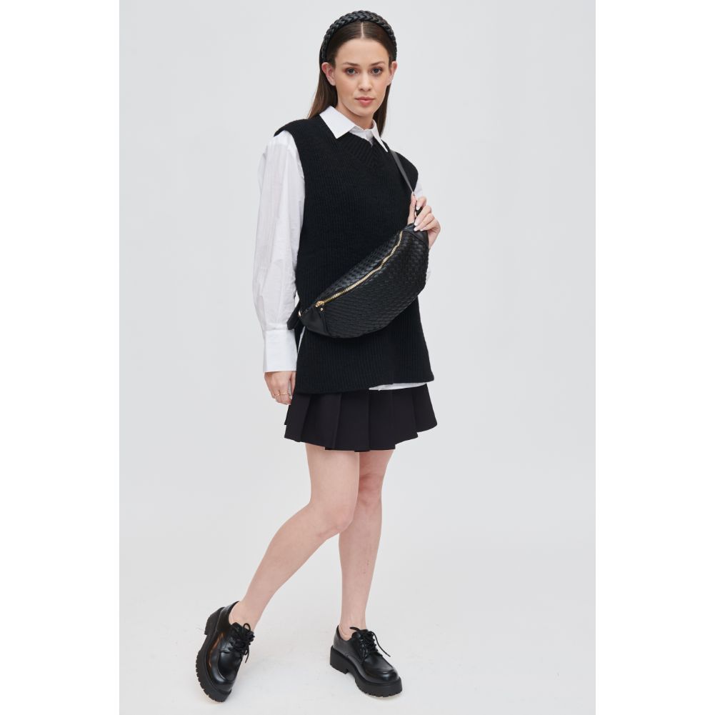 Woman wearing Black Urban Expressions Theos Belt Bag 840611107336 View 2 | Black