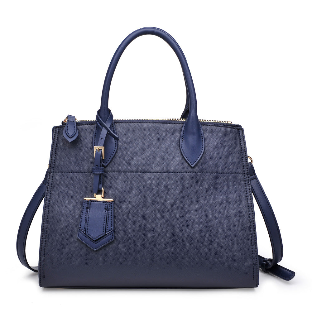Woman wearing Navy Urban Expressions Cooper Satchel NA-840611153579 View 5 | Navy