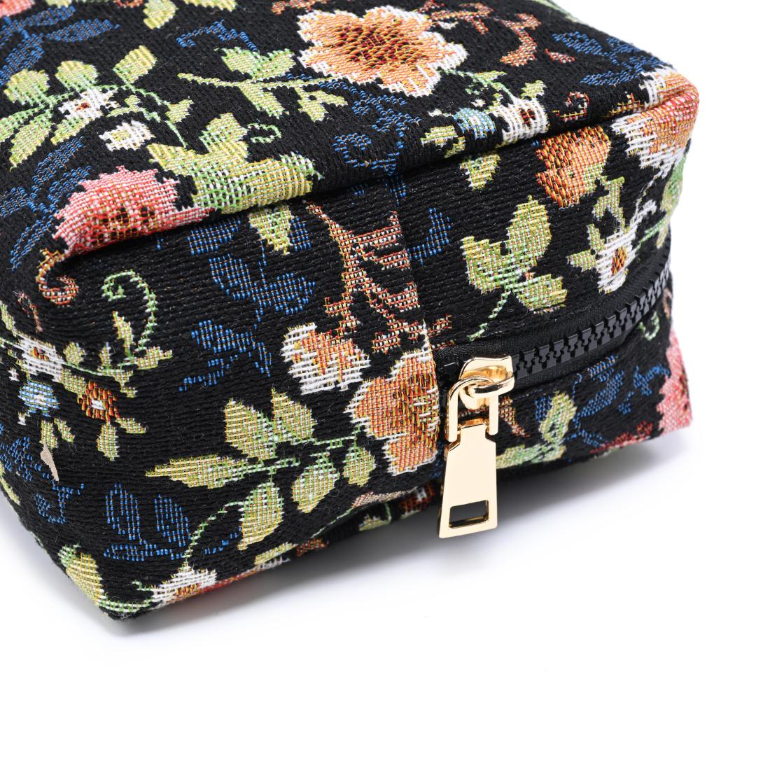 Urban Essentials Garden Tapestry Cosmetic & Travel Organizer Pouch 840504209857 View 8 | Black