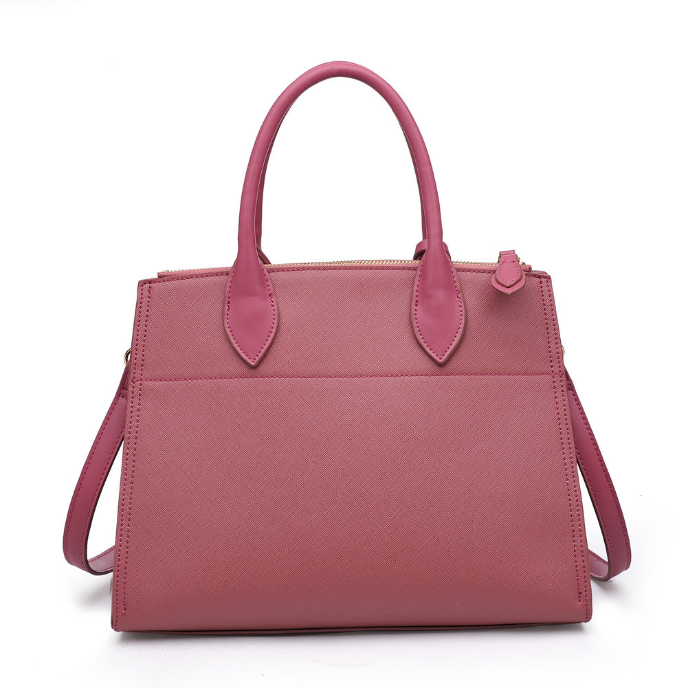 Woman wearing Mauve Urban Expressions Cooper Satchel NA-840611153555 View 7 | Mauve