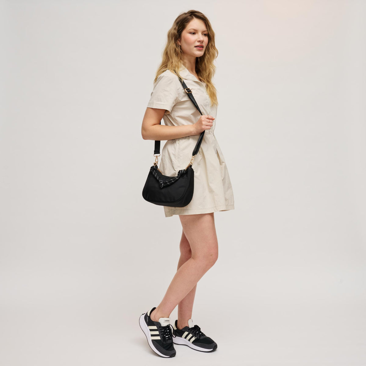 Woman wearing Black Urban Expressions Joannie Crossbody 840504208676 View 4 | Black