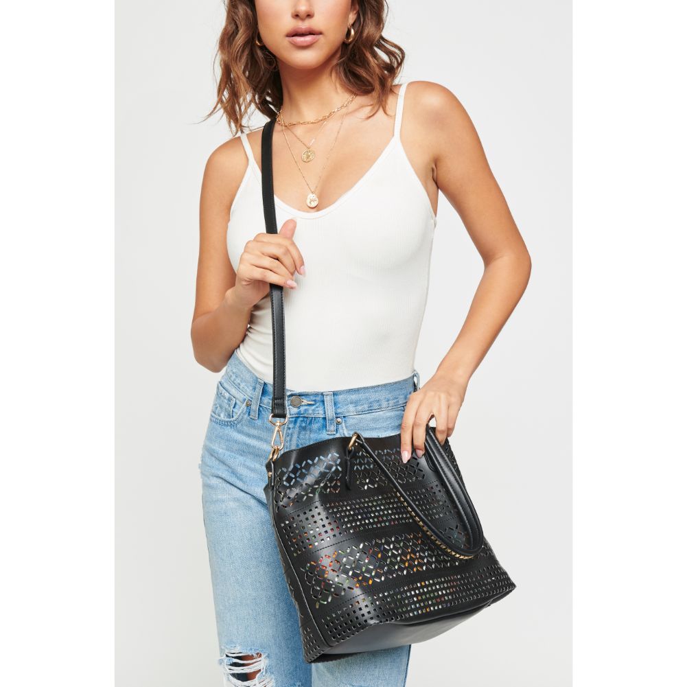 Woman wearing Black Urban Expressions Mackenzie Tote NA-840611143341 View 3 | Black