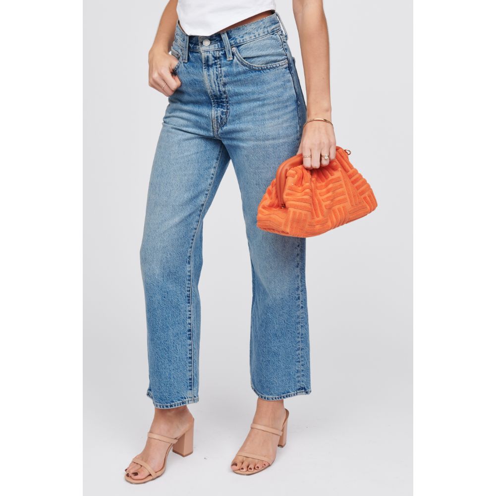 Woman wearing Tangerine Urban Expressions Winnie Crossbody 840611100139 View 1 | Tangerine