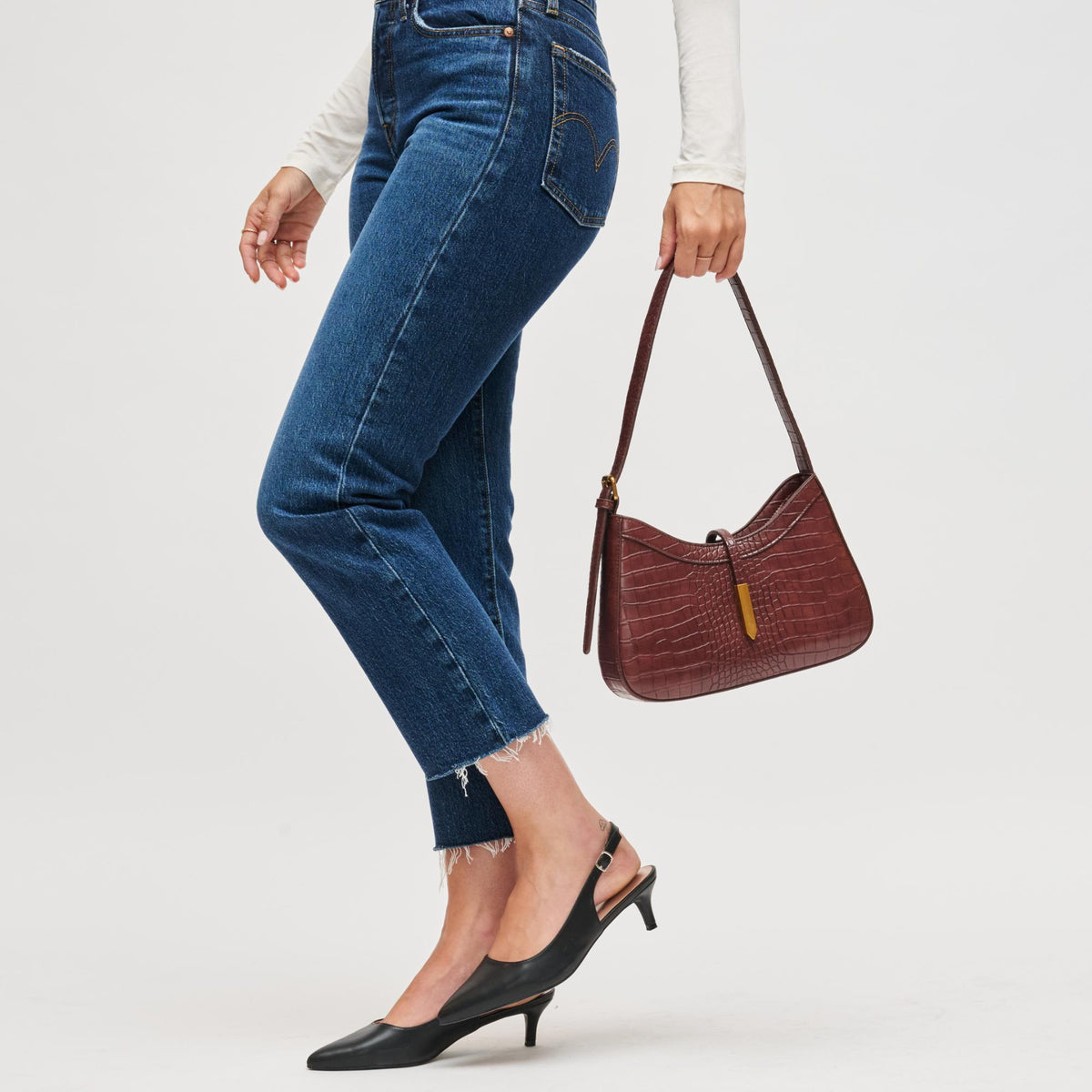 Woman wearing Chocolate Urban Expressions Judith Shoulder Bag 840611199683 View 2 | Chocolate