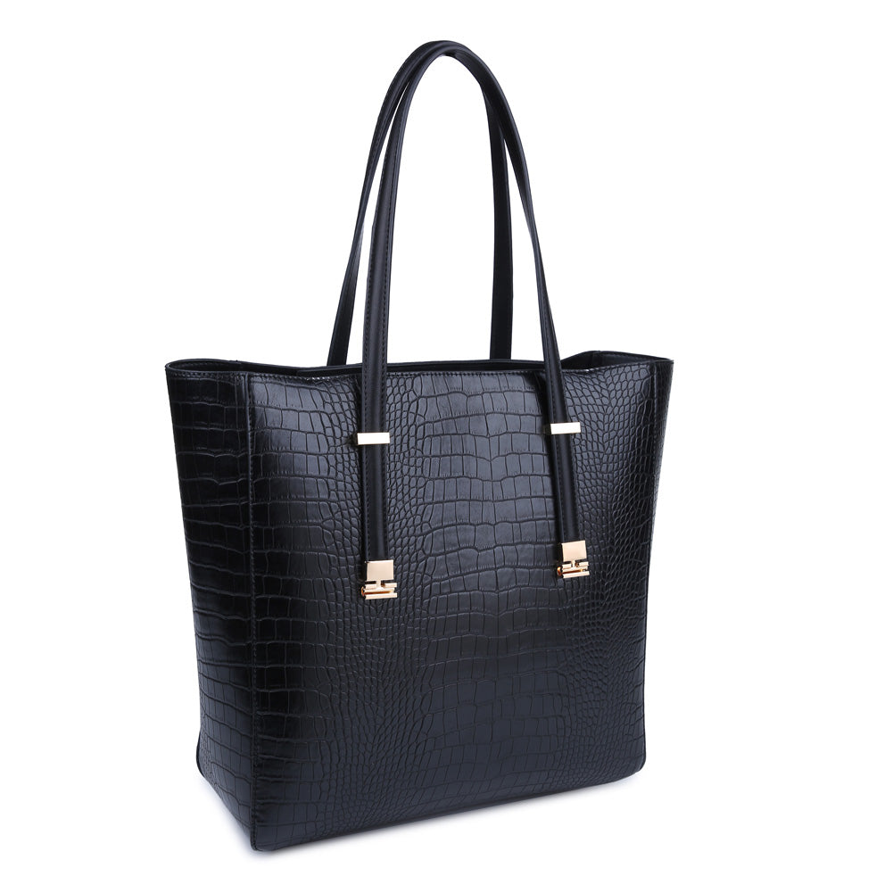 Product Image of Urban Expressions Claudia Tote NA-840611155566 View 2 | Black Croc