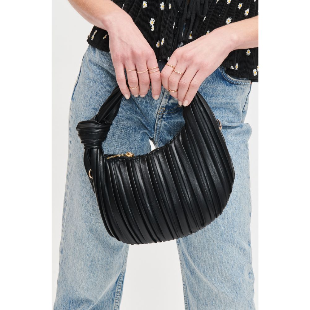 Woman wearing Black Urban Expressions Fawna  - Pleated Crossbody 840611106377 View 4 | Black