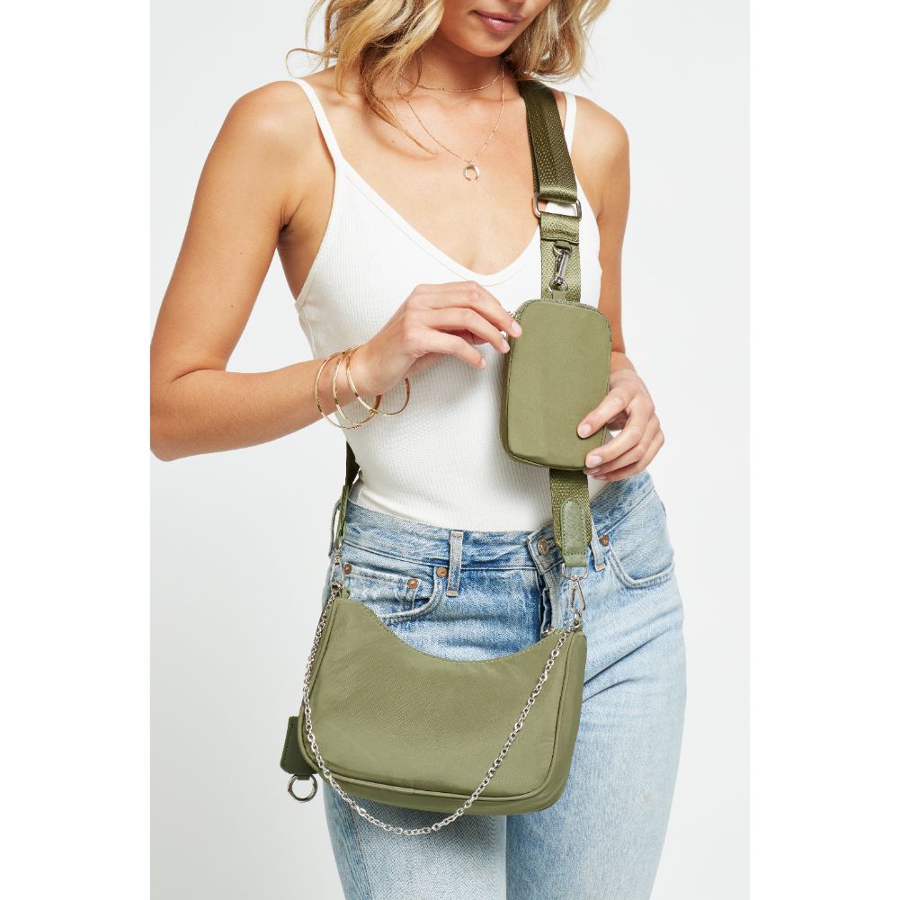 Woman wearing Olive Urban Expressions Joss - Nylon Crossbody 840611176820 View 1 | Olive