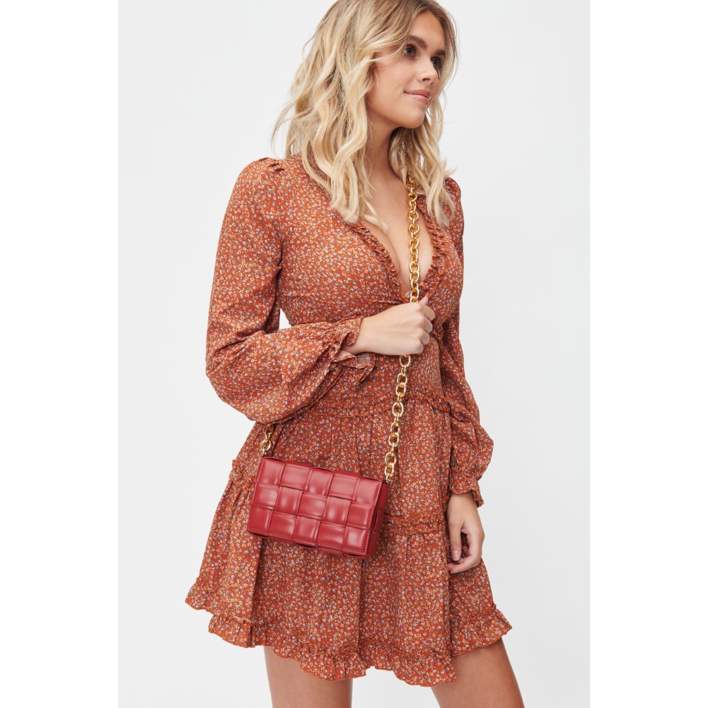 Woman wearing Merlot Urban Expressions Holden Crossbody 840611101259 View 2 | Merlot