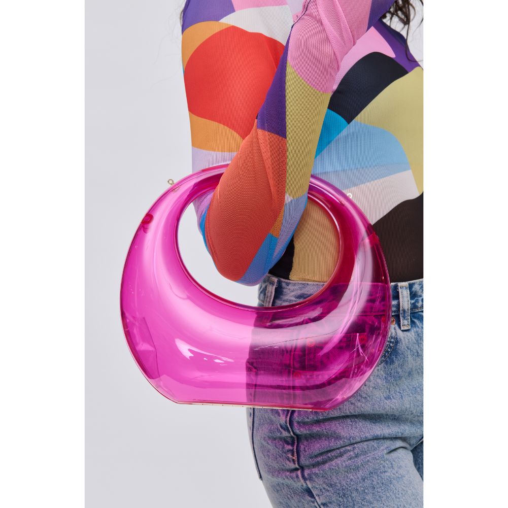 Woman wearing Neon Pink Urban Expressions Bess Evening Bag 840611116963 View 2 | Neon Pink