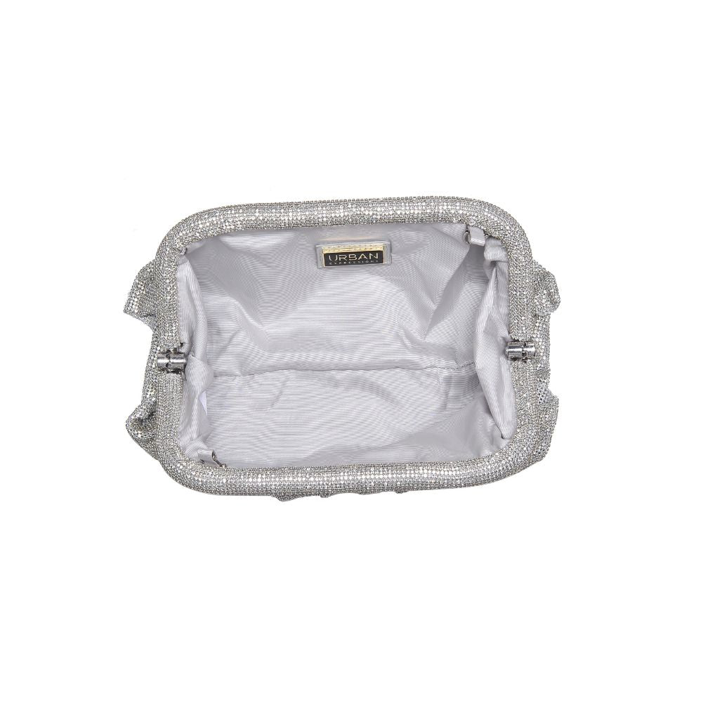Woman wearing Silver Urban Expressions Irina Evening Bag 840611109378 View 9 | Silver