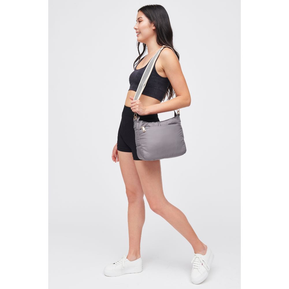 Woman wearing Grey Urban Expressions Verna Crossbody 840611184986 View 4 | Grey