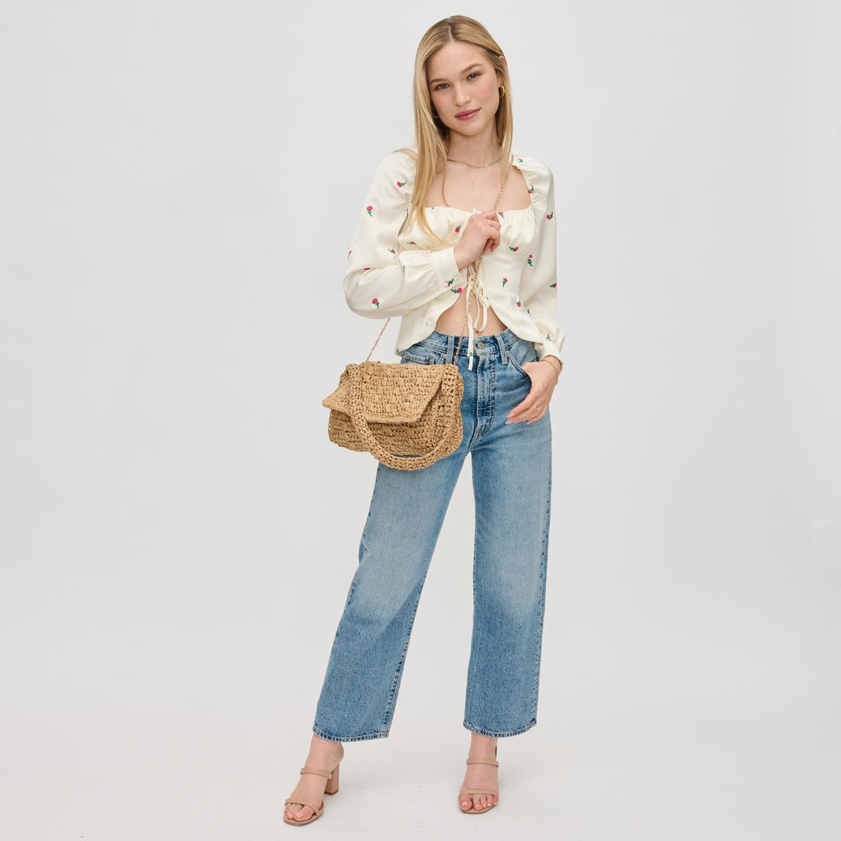 Woman wearing Natural Urban Expressions Anika Crossbody 840611124609 View 4 | Natural