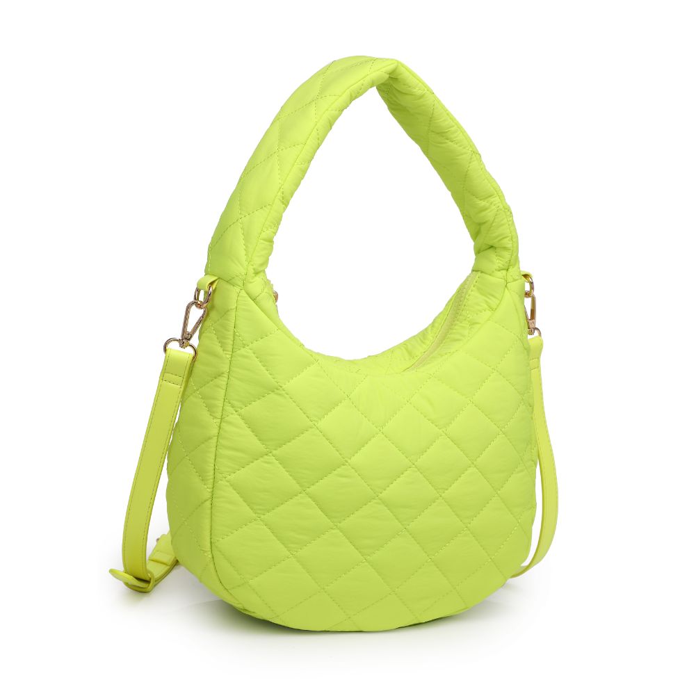 Product Image of Urban Expressions Sonoma - Quilted Nylon Hobo 840611118493 View 6 | Neon Yellow