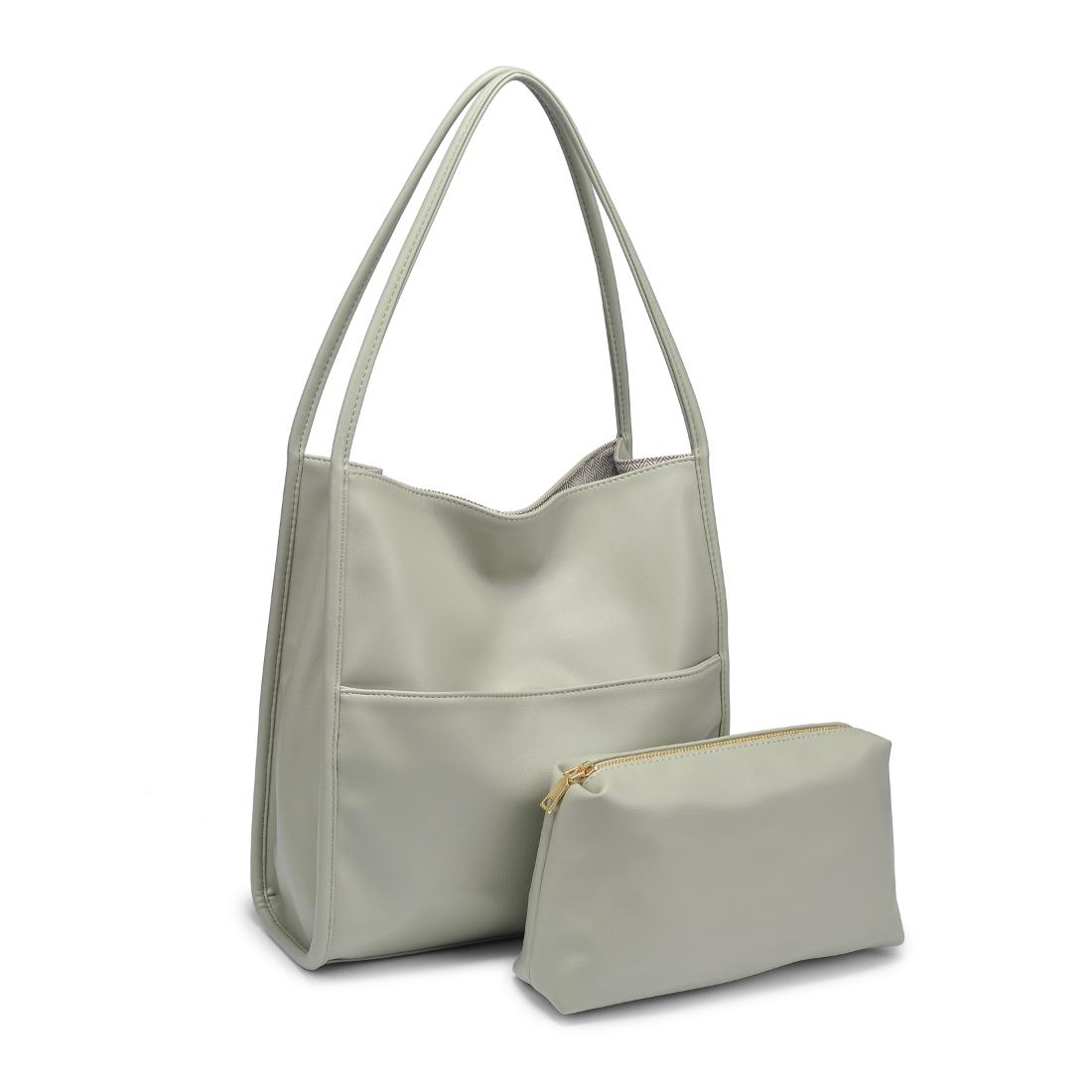 Woman wearing Sage Urban Expressions Hera Tote 840611145215 View 6 | Sage