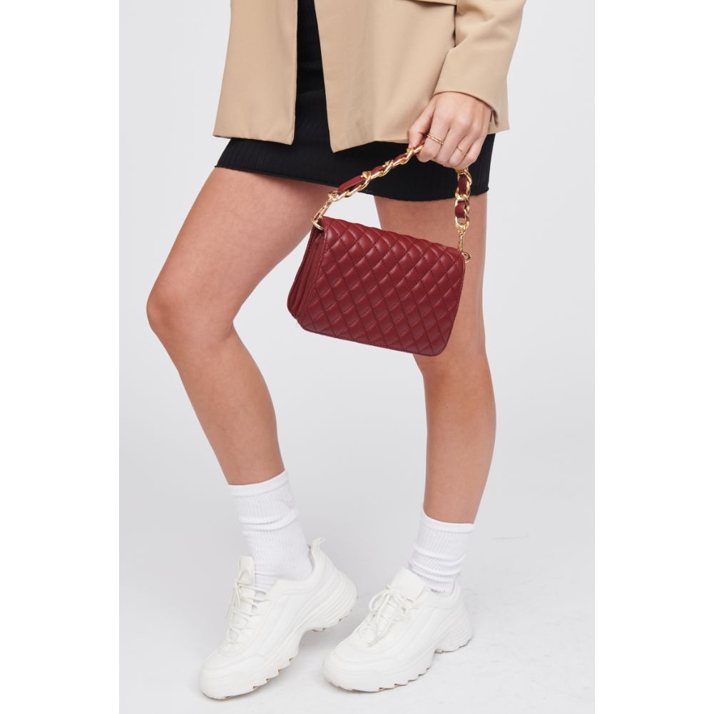 Woman wearing Merlot Urban Expressions Karolina Crossbody 818209017220 View 4 | Merlot