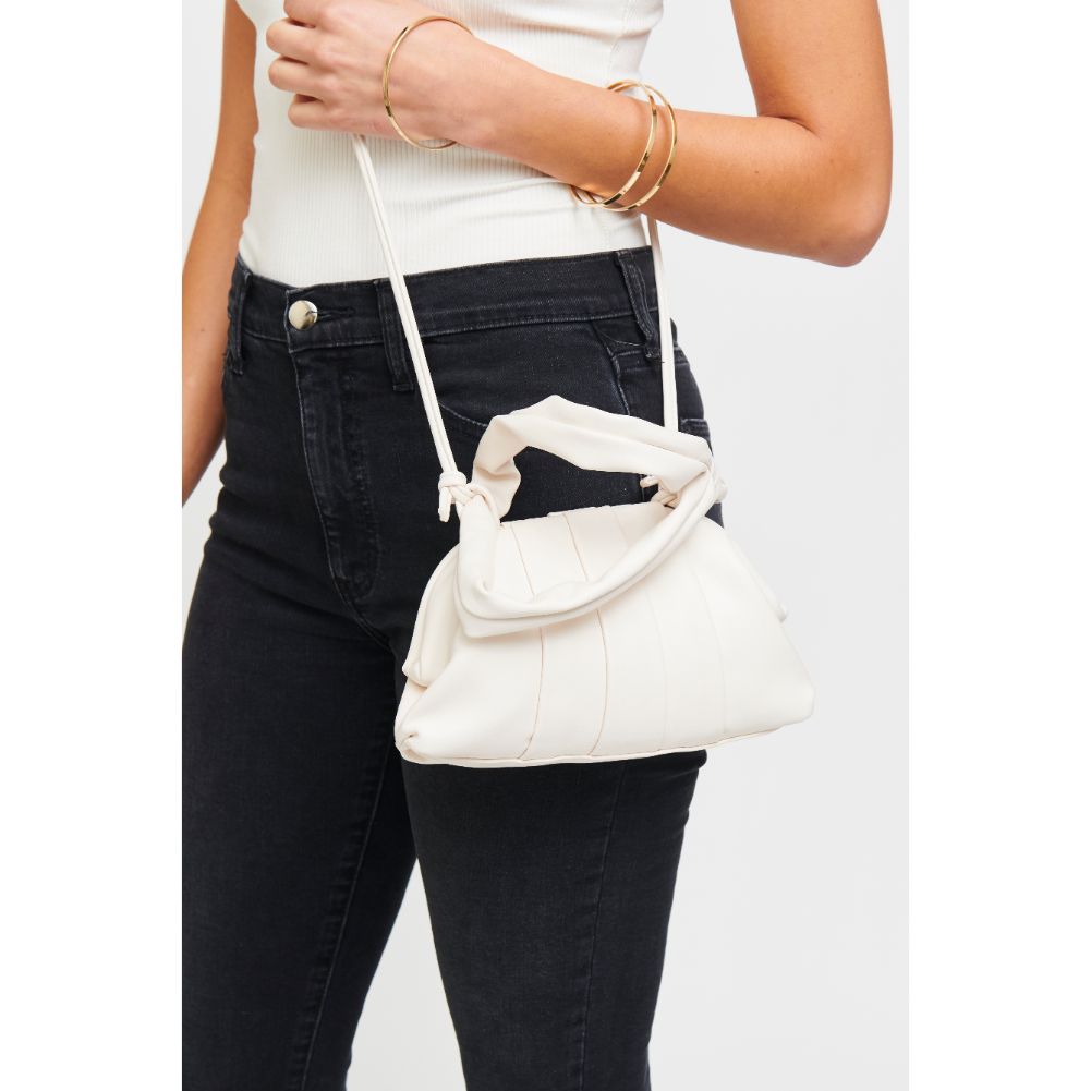 Woman wearing White Urban Expressions Mona Crossbody 840611178480 View 2 | White