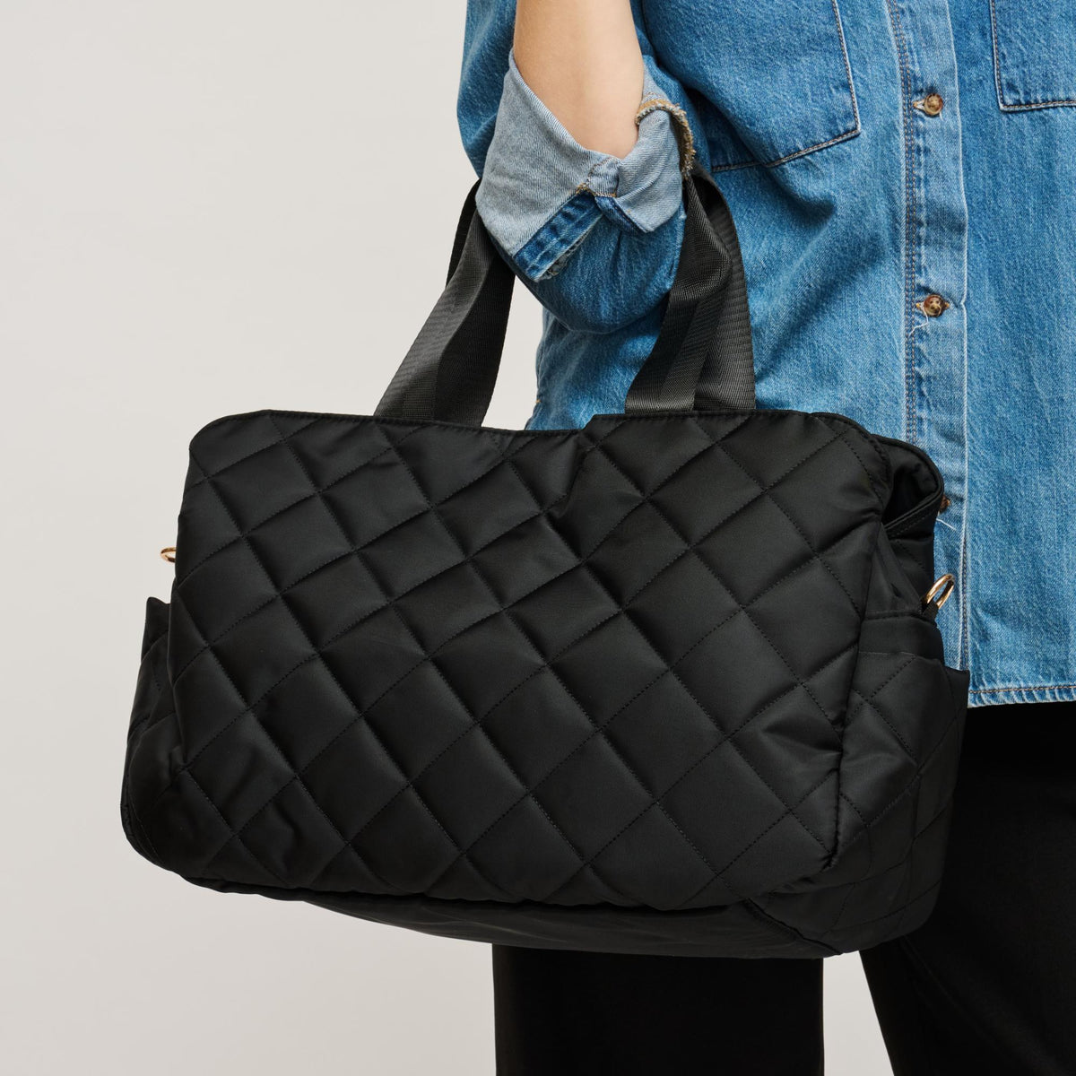 Woman wearing Black Urban Expressions Nell Tote 840504207440 View 2 | Black