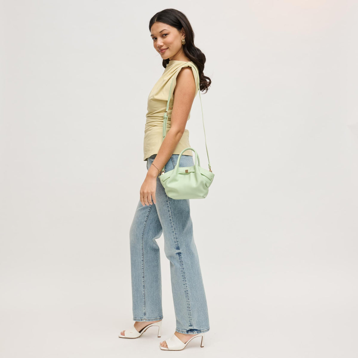 Woman wearing Green Urban Expressions Selena - Color Pop Crossbody 840504204944 View 3 | Green