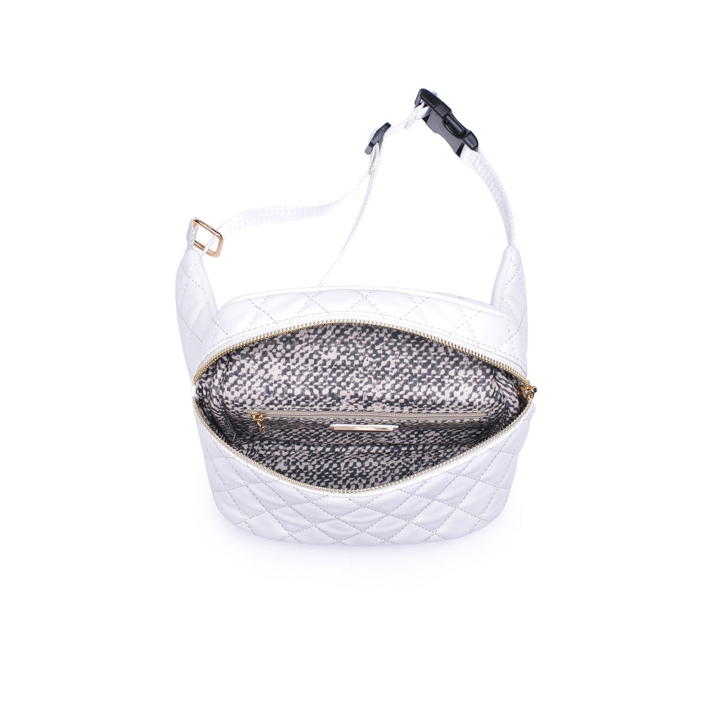 Woman wearing White Urban Expressions Hawthorn Belt Bag NA-840611158581 View 9 | White