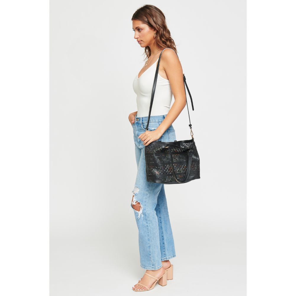 Woman wearing Black Urban Expressions Mackenzie Tote NA-840611143341 View 2 | Black