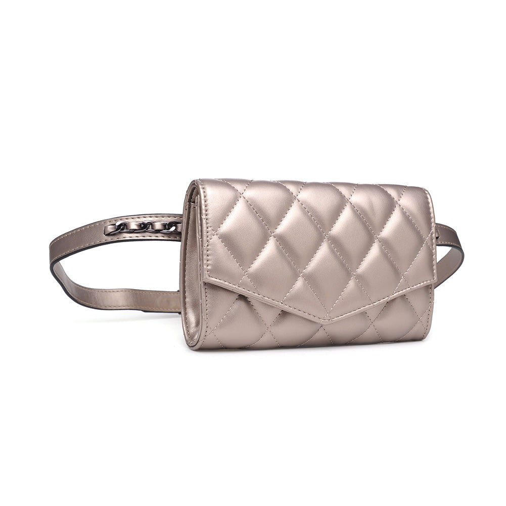 Woman wearing Pewter Urban Expressions Rhythm Belt Bag NA-840611154361 View 6 | Pewter