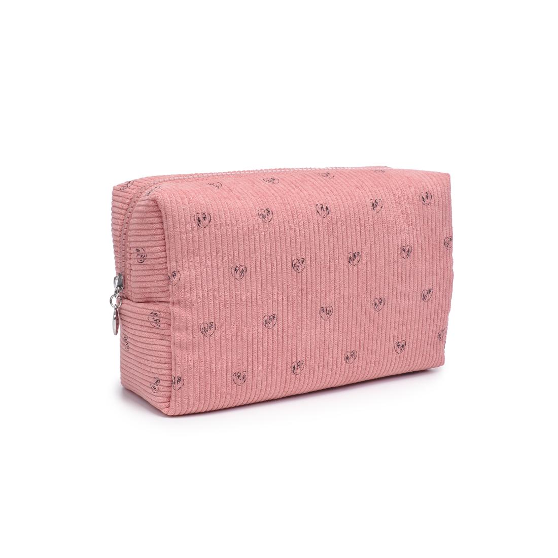 Urban Essentials Cozy Crush - Corduroy Cosmetic & Travel Organizer Pouch 840611196934 View 6 | Blush