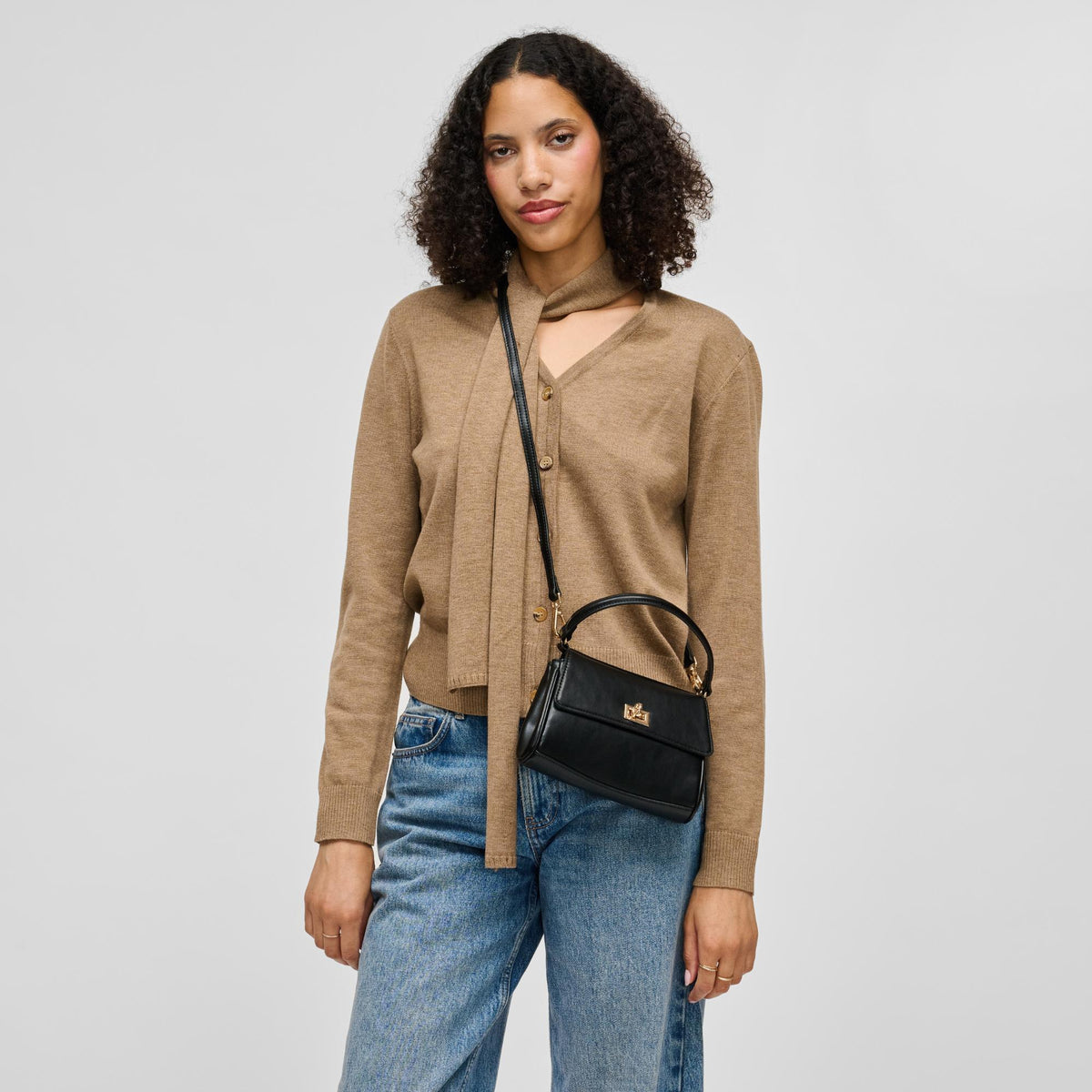 Woman wearing Black Urban Expressions Estee Crossbody 840504214790 View 2 | Black