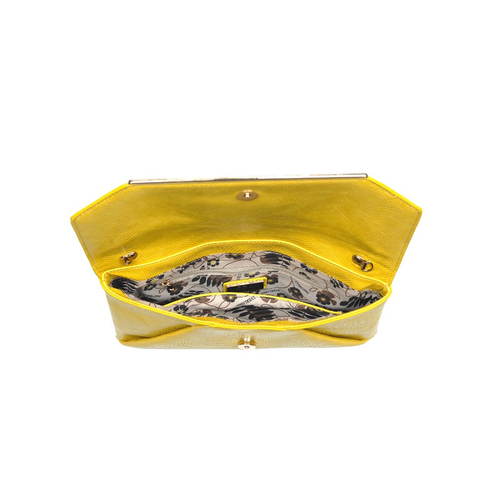 Product Image of Urban Expressions Lena Lizard Clutch 840611169334 View 4 | Canary