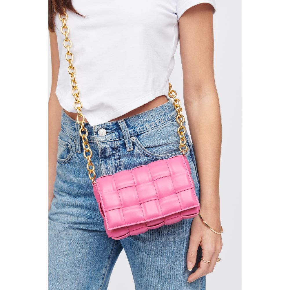 Woman wearing Peony Urban Expressions Holden Crossbody 818209018326 View 1 | Peony