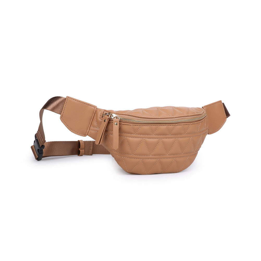Woman wearing Tan Urban Expressions Puma Belt Bag NA-840611152695 View 6 | Tan