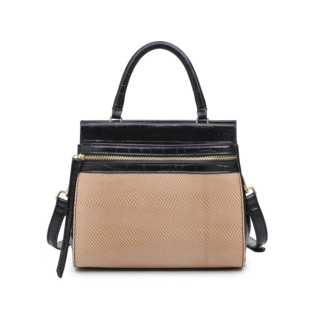 Woman wearing Black Beige Urban Expressions Piper Satchel 840611153913 View 5 | Black Beige